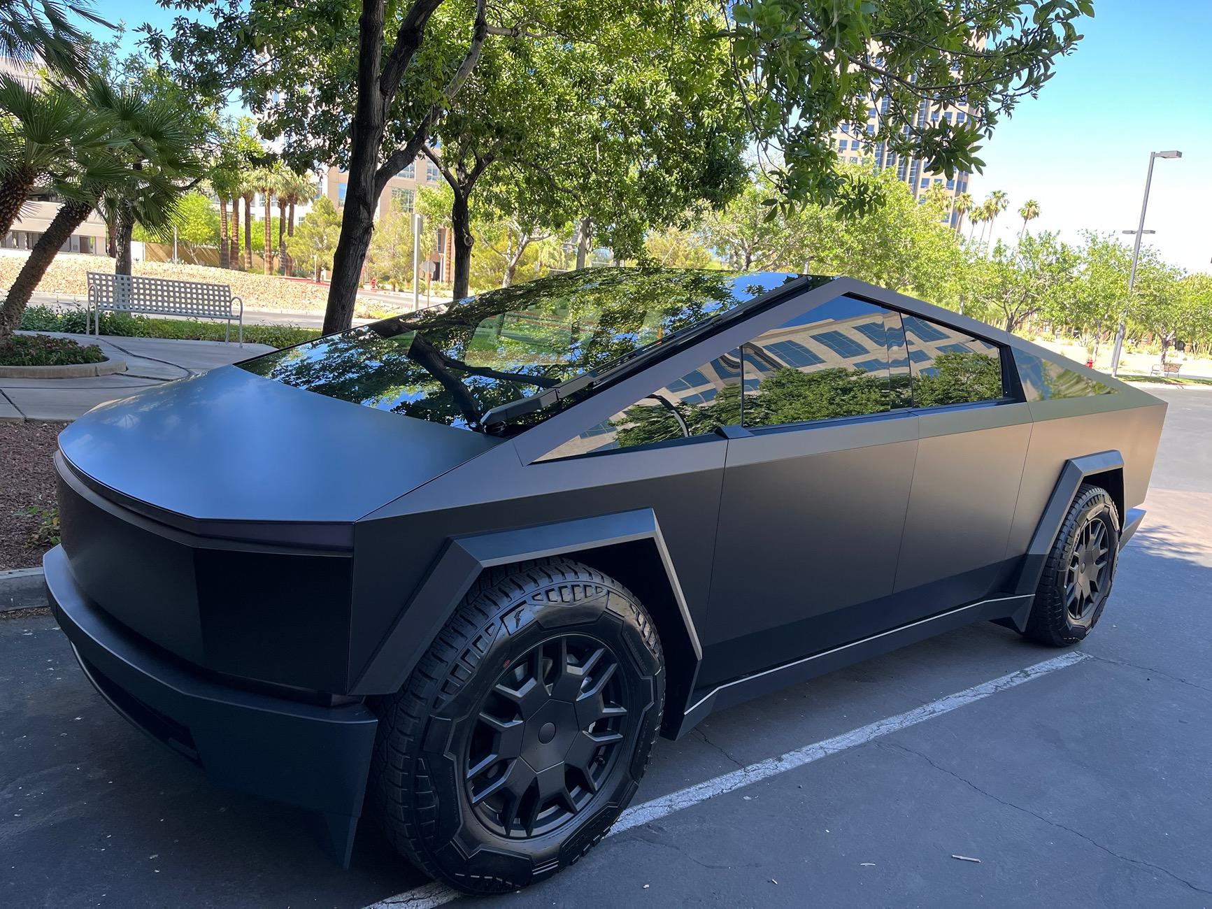 Tesla Cybertruck Satin Black Batmobile Beast w/ Side Mirror Delete IMG_7934