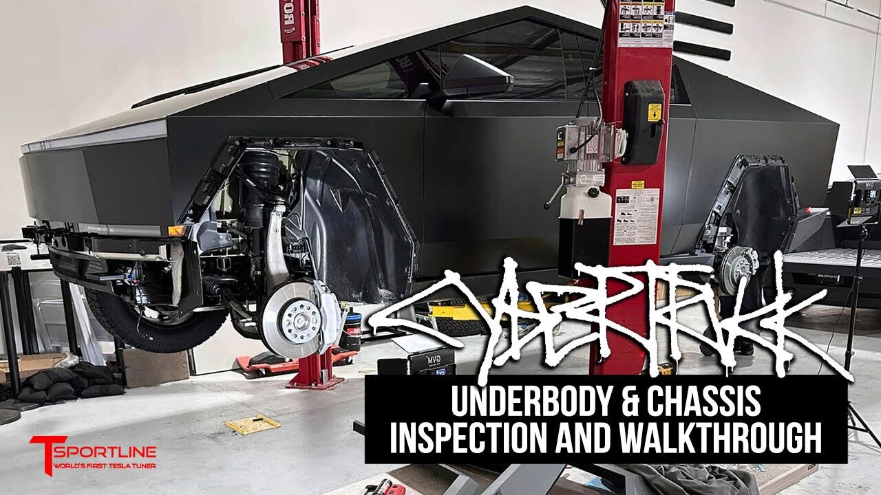 Dissecting a Cybertruck! Underbody, Chassis, Skid Plates Inspection ...