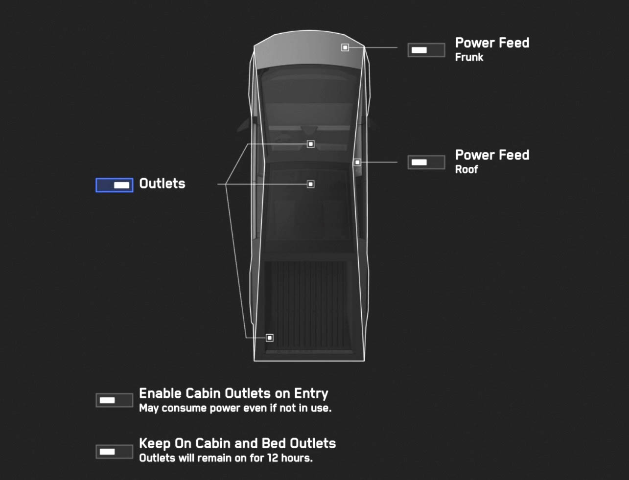 Tesla model deals y power outlet