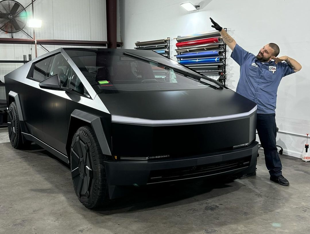 Satin Black Wrapped Cybertruck | Tesla Cybertruck Forum - News ...