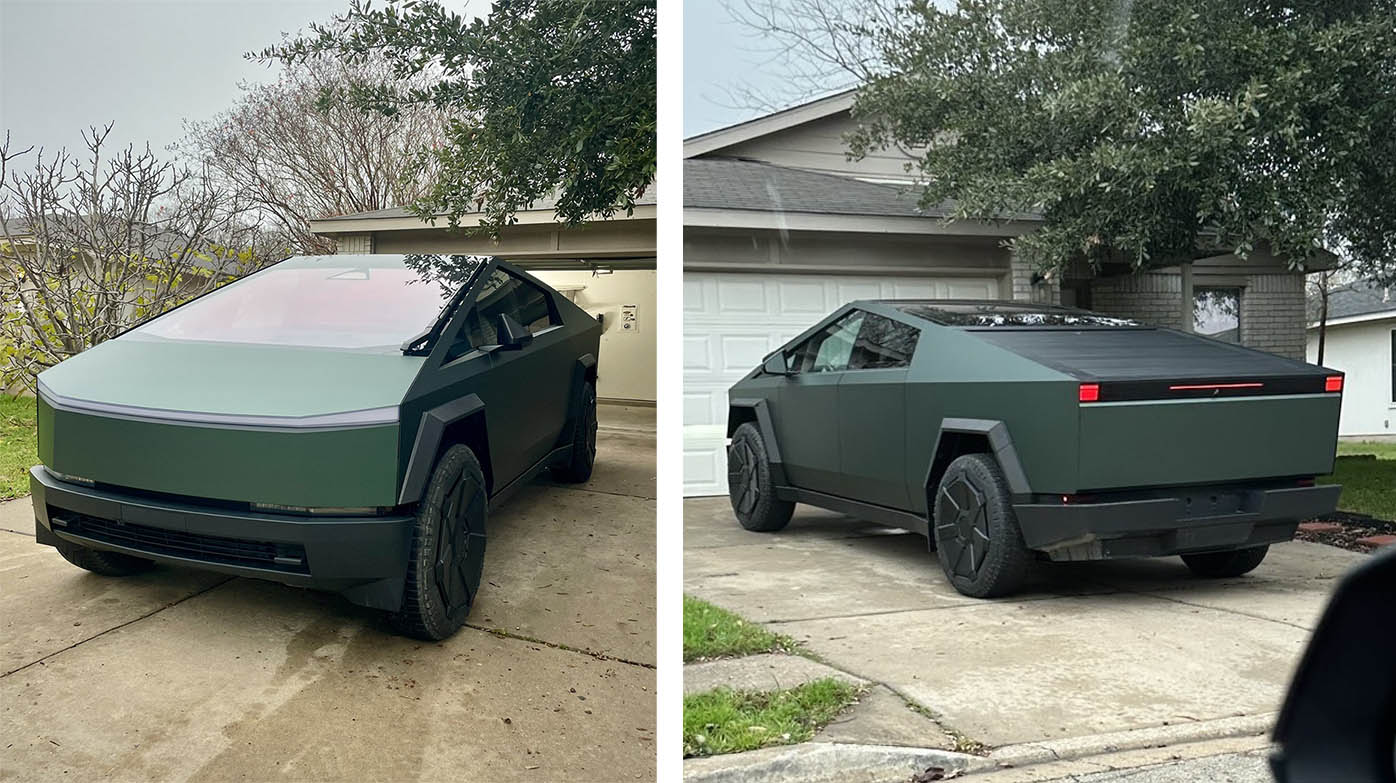 🌲 Pine Green Wrap Cybertruck Completed (3M Vinyl Wrap) | Tesla ...