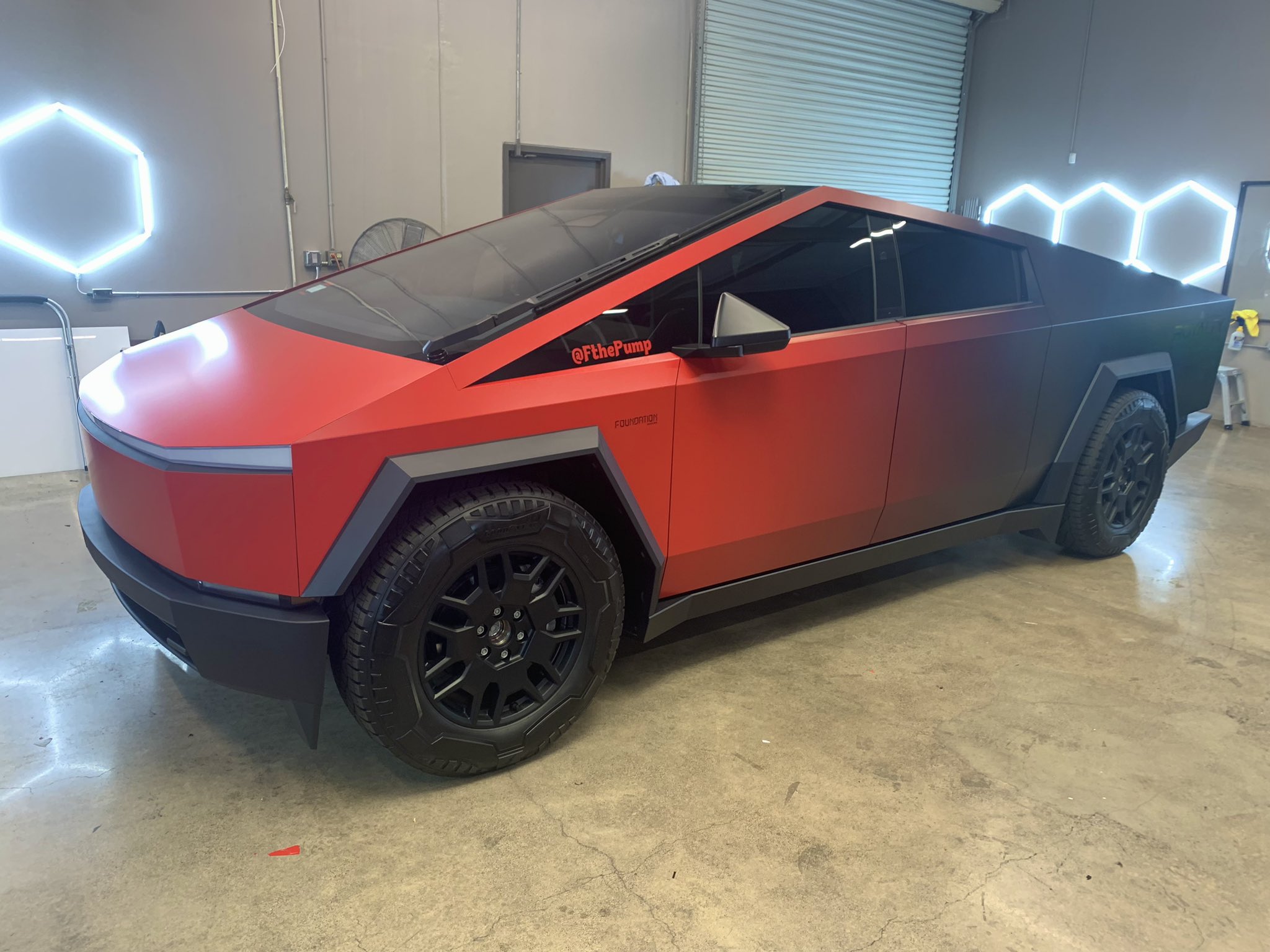 Red to Black transition wrap on Cybertruck | Tesla Cybertruck Forum ...