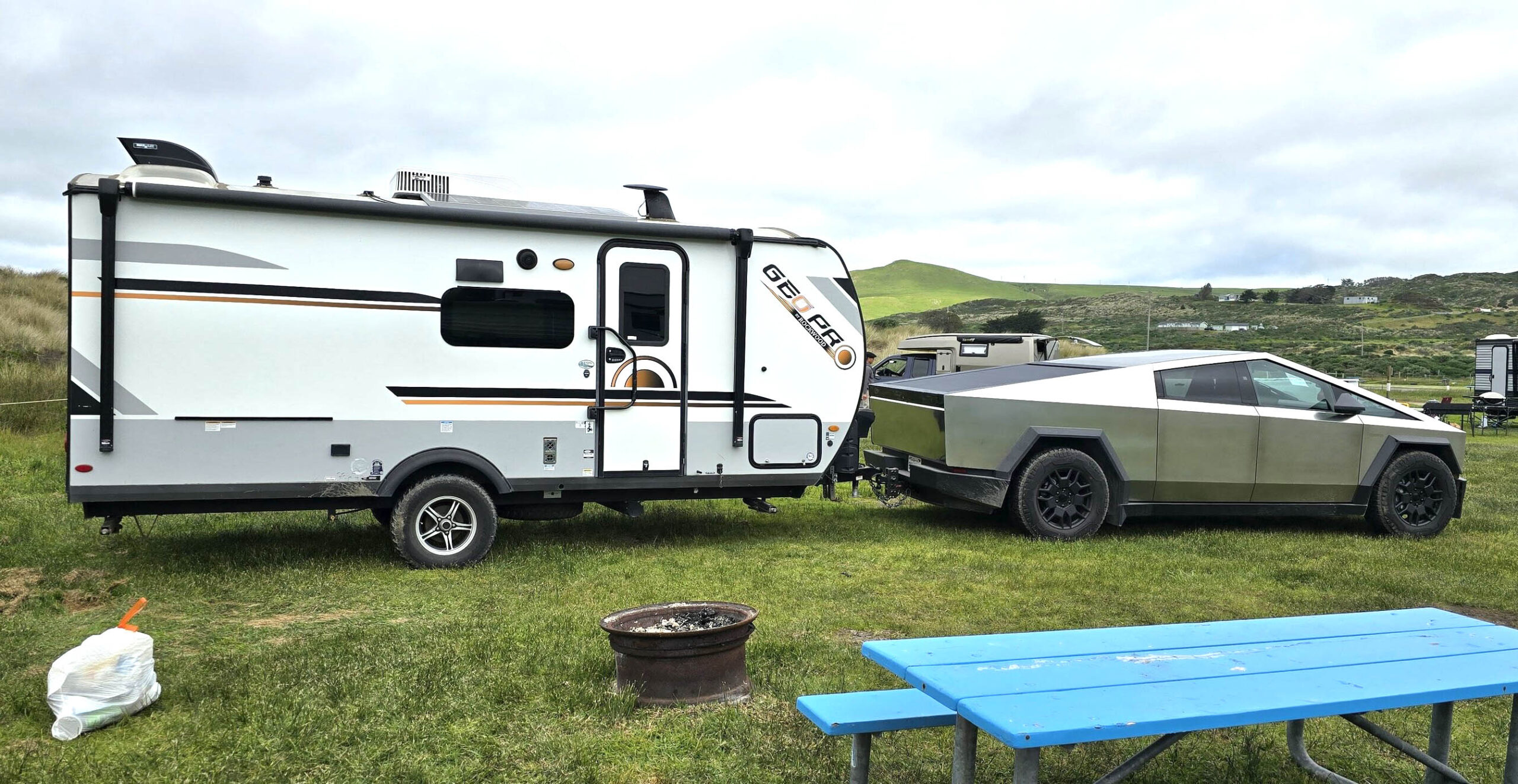 Camper Trip To The Beach - Tow Report With Cybertruck 