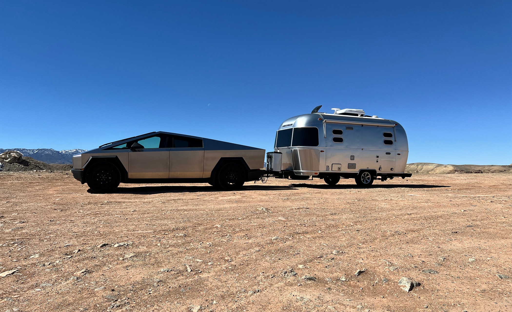 Miles Towing A Camping Trailer W Cybertruck Airstream